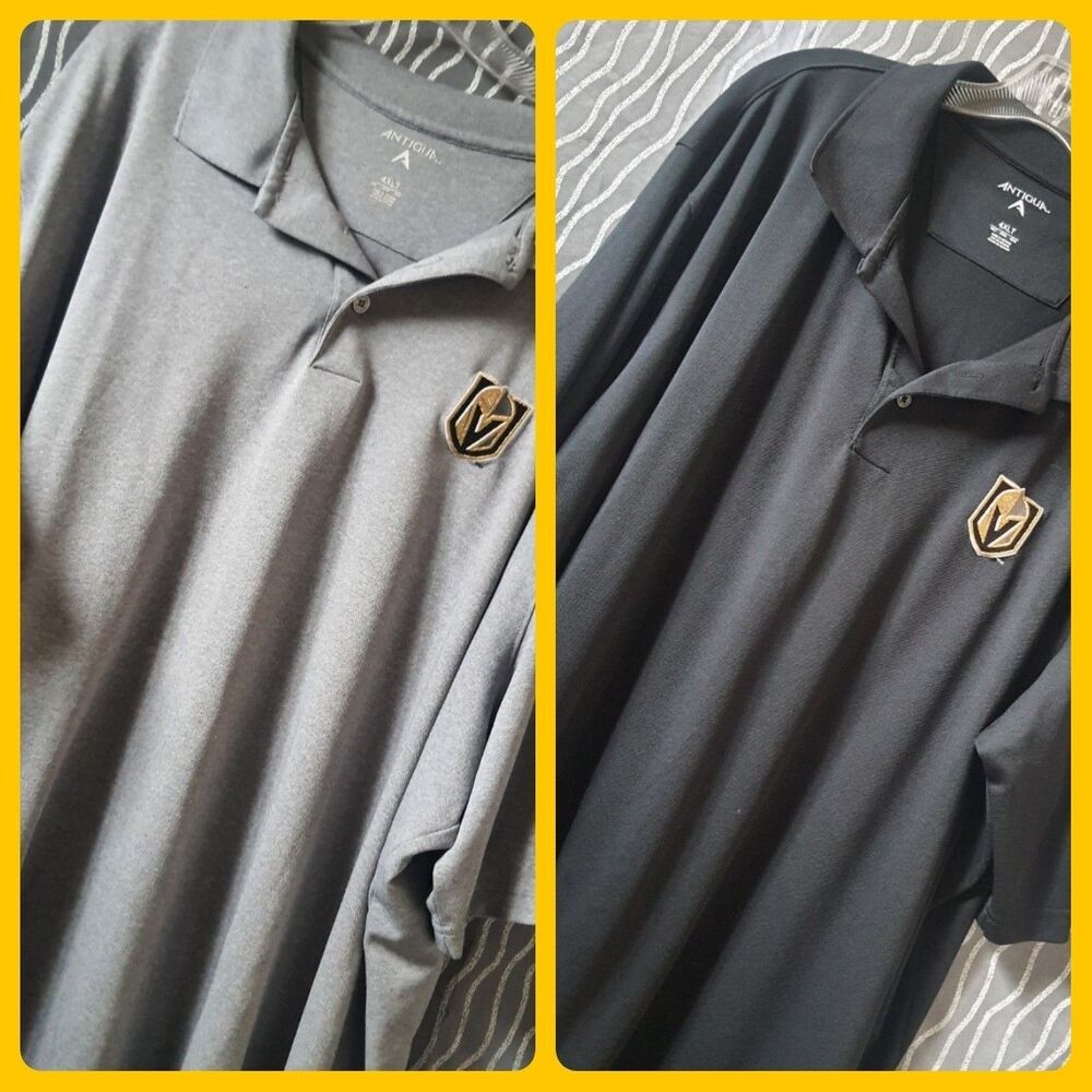 Lot Of 2 Antigua Vegas Golden Knights Hockey POLO SHIRT Mens 4XLT VGK Embroidery